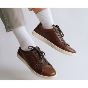 Crevo BICKNOR Mens 10 BROWN Chestnut Shoes SNEAKERS Preppy Minimalist Bus Casual